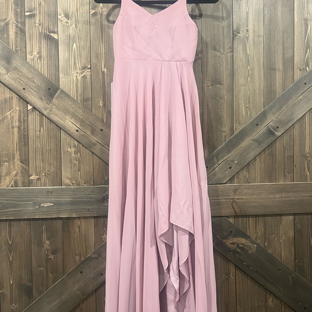 Azazie High Low Pink Dress